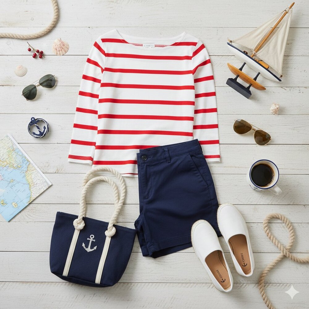 J. Crew Re-Imagined Striped Boatneck Long Sleeve Tee - Small - Picture 11 of 11